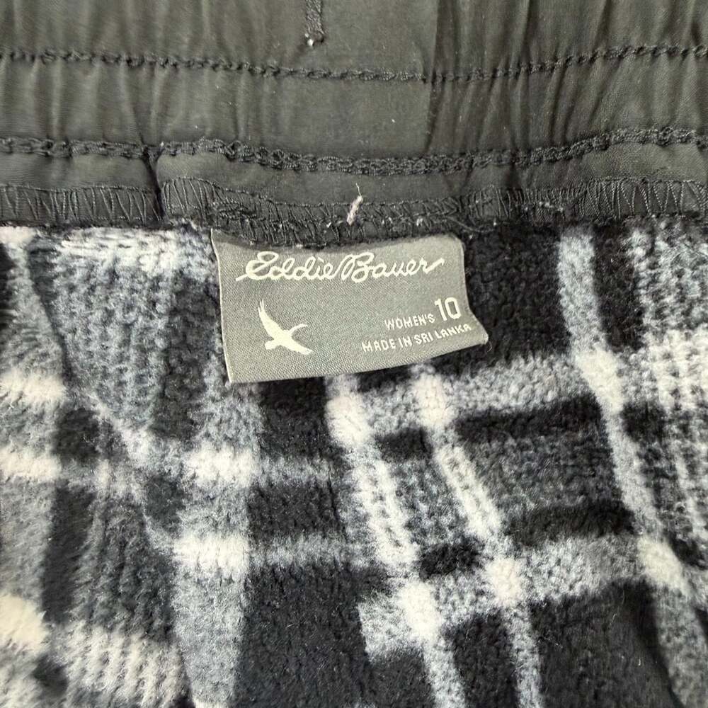 Eddie Bauer Pants Women's Black Jogger Fleece Lined Cargo Utility Outdoor Sz 10 - Picture 5 of 6